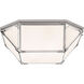 Suzanne Kasler Morris LED 20 inch Polished Nickel Flush Mount Ceiling Light in White Glass, Large