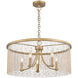 Marilyn 5 Light 25 inch Peruvian Gold Chandelier Ceiling Light in Crystal Strands