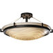 Porcelina 6 Light 27 inch Matte Black Semi-Flush Bowl Ceiling Light in Waves, Incandescent