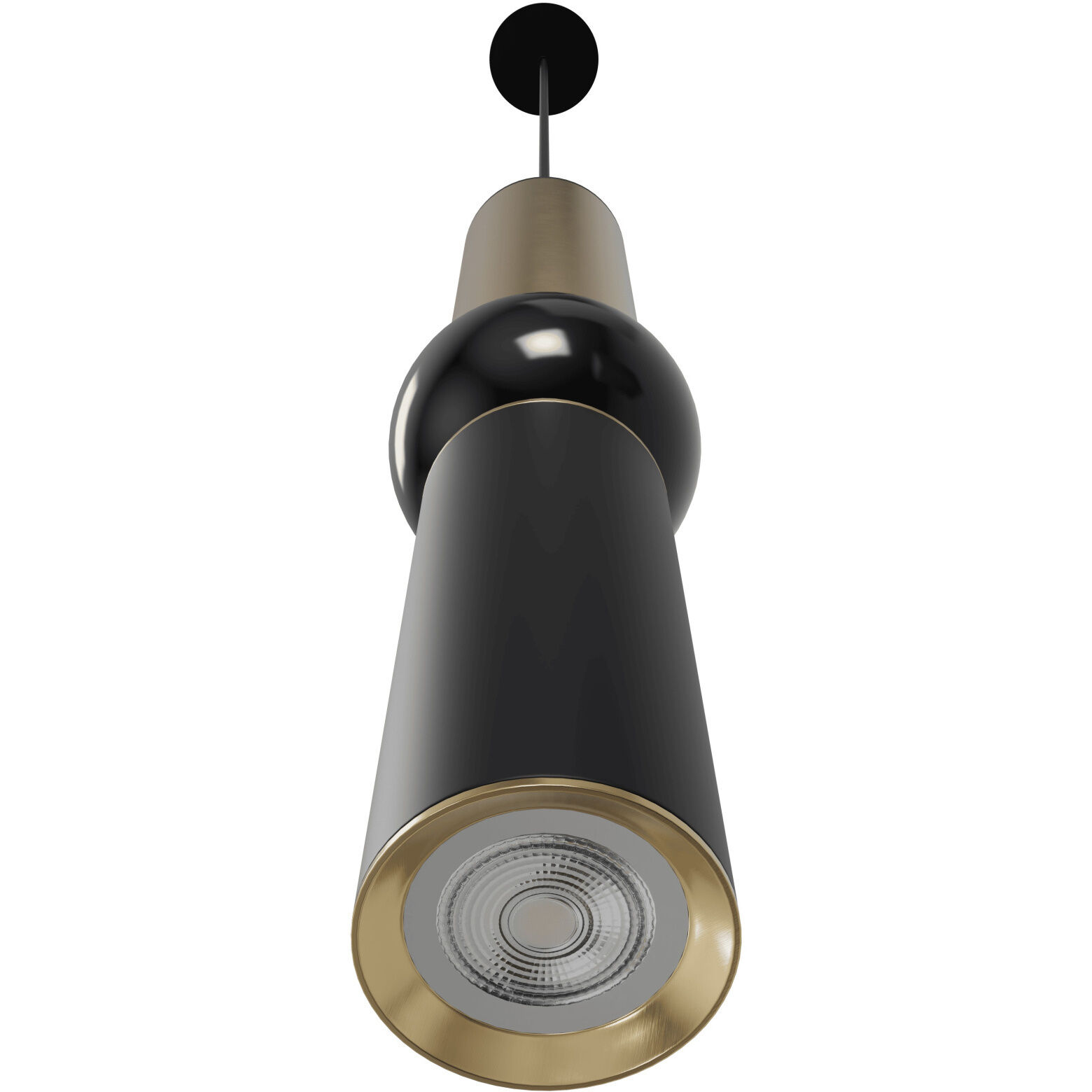 Cicada LED 4 inch Brushed Brass and Black Pendant Ceiling Light