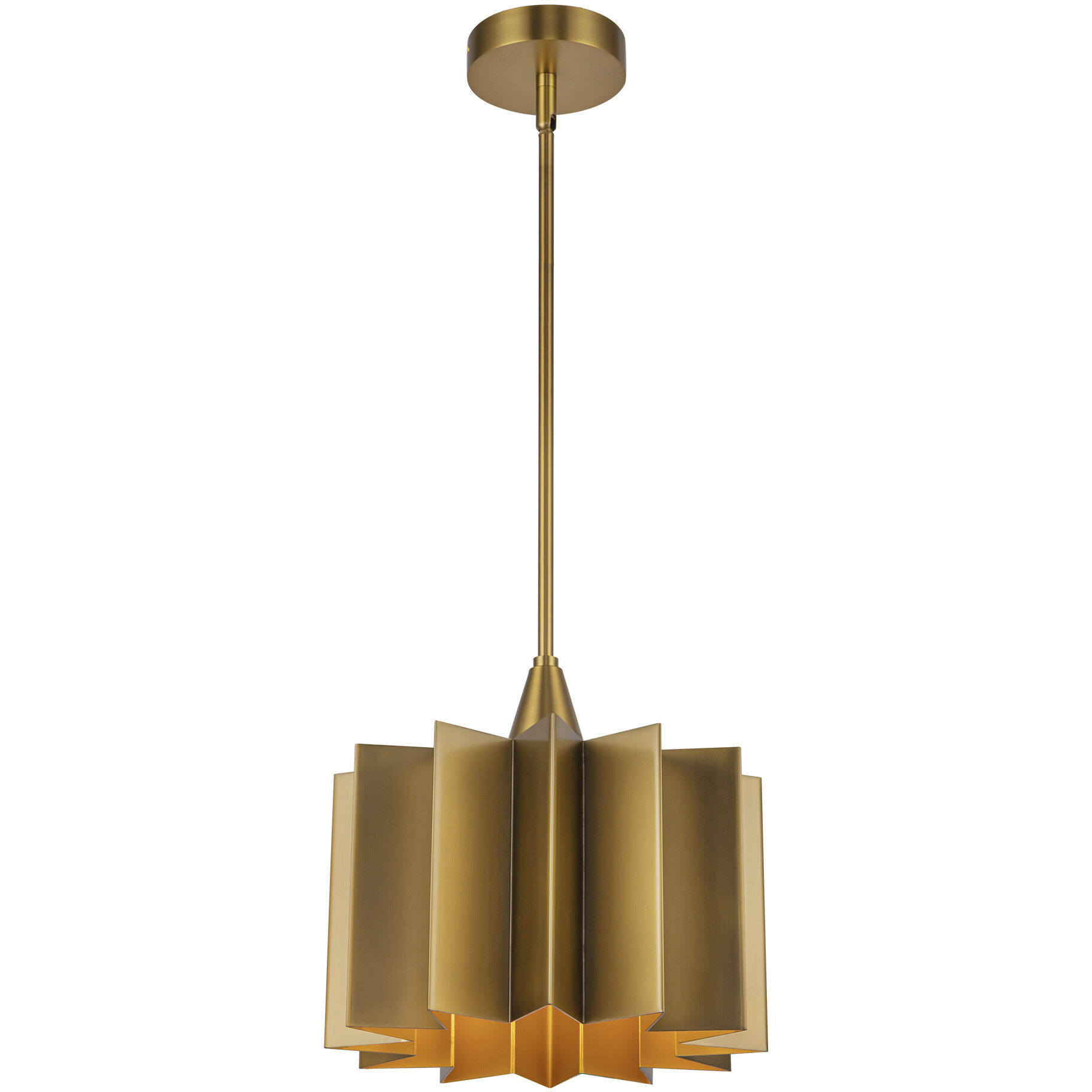 Alora Mood Plisse 1 Light 11.63 inch Aged Gold Pendant Ceiling Light