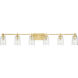 Adley 6 Light 49 inch Satin Brass Bath Vanity Wall Light