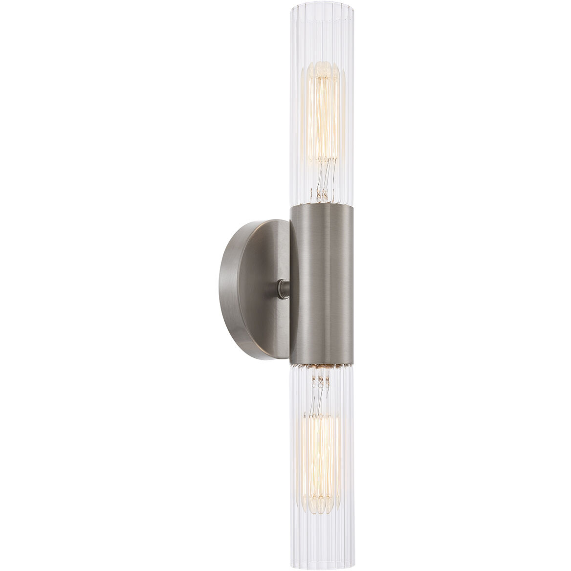 Fusion Collection - Rimini Family 2 Light 4.25 inch Brushed Nickel ADA Wall Sconce Wall Light, EVOLV