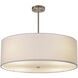 Textile Collection - Classic Family 6 Light 24 inch Brushed Nickel Drum Pendant Ceiling Light in Incandescent, White Linen, Classic Family