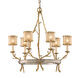 Parc Royale 6 Light 29 inch Vintage Gold Leaf Chandelier Ceiling Light