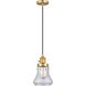 Franklin Restoration Bellmont 1 Light 6 inch Satin Gold Mini Pendant Ceiling Light