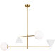 AERIN Cosmo 4 Light 48 inch Matte White and Burnished Brass Chandelier Ceiling Light in Matte White / Burnished Brass