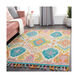 Bonifate 36 X 24 inch Teal/Pale Pink/Rose/Khaki/Saffron/Burnt Orange Rugs, Rectangle