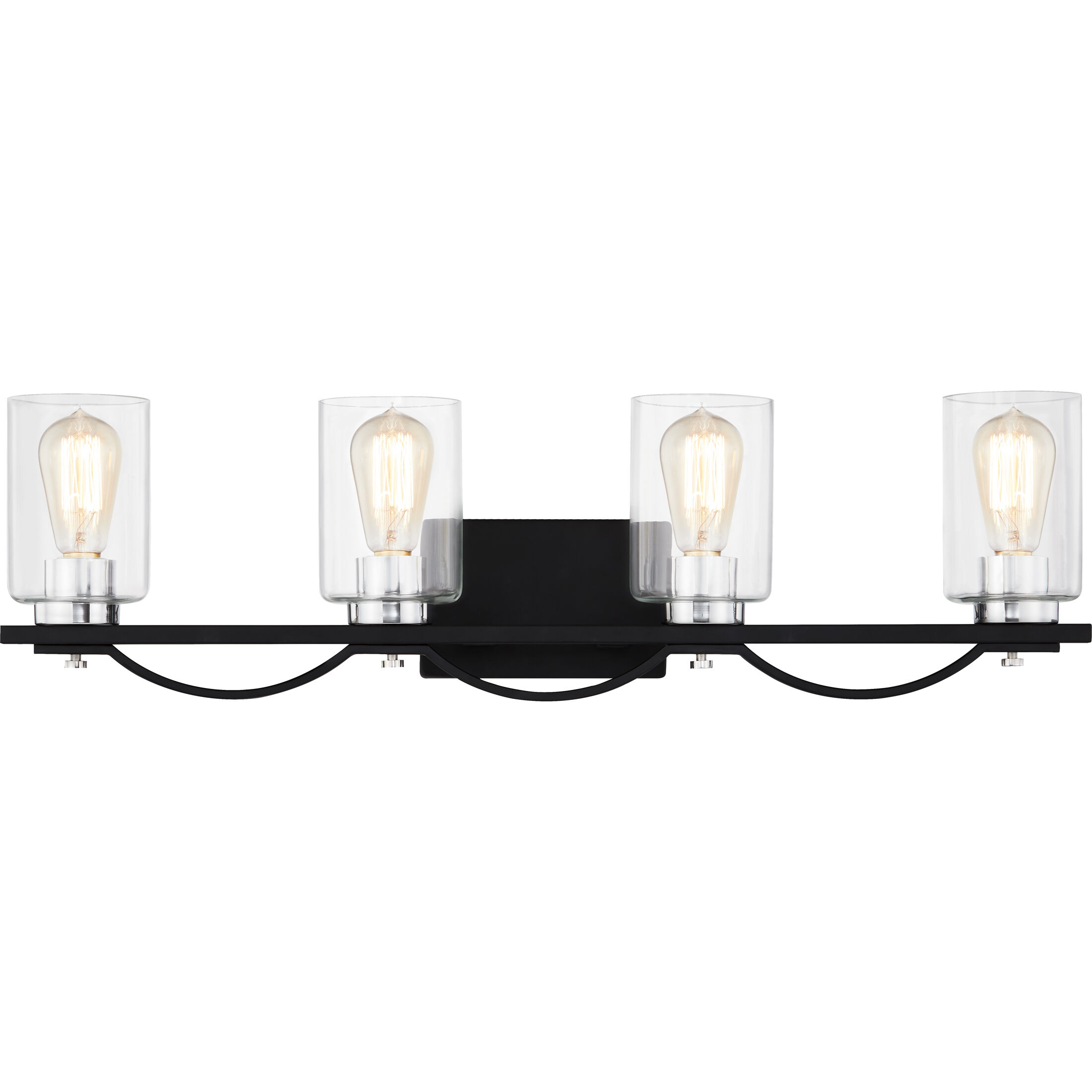 Salem 4 Light 30 inch Matte Black Bath Light Wall Light, Extra Large