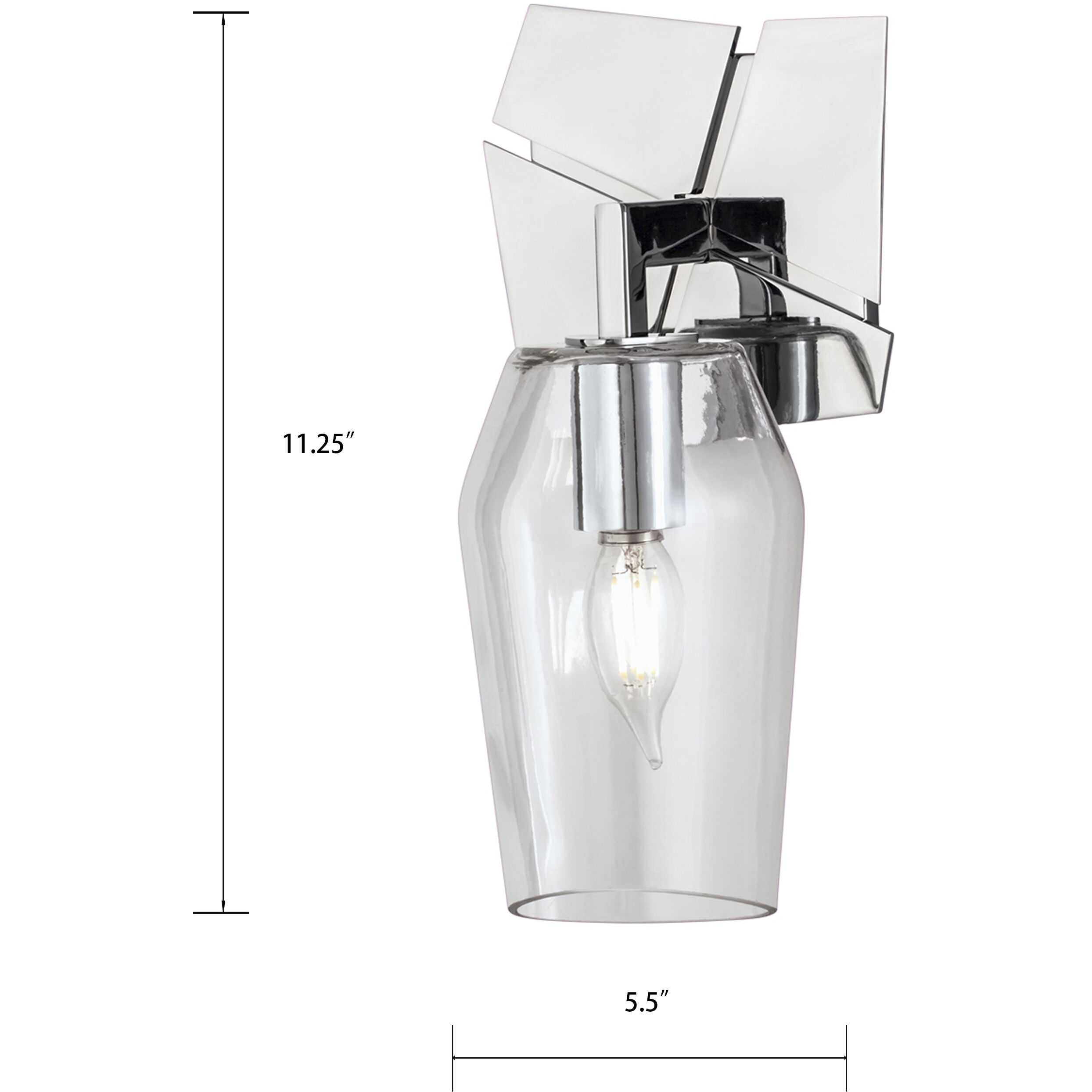 Gaia Sconce Wall Light in Chrome