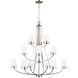 Robie 12 Light 40 inch Brushed Nickel Chandelier Ceiling Light