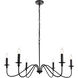 Rohan 6 Light 36 inch Matte Black Chandelier Ceiling Light