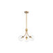 Mid-Century 3 Light 18 inch Natural Brass Chandelier Ceiling Light