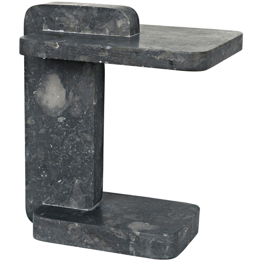 North 22.5 X 20 inch Black Marble Side Table