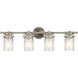 Brinley 4 Light 32 inch Brushed Nickel Wall Mt Bath 4 Arm Wall Light