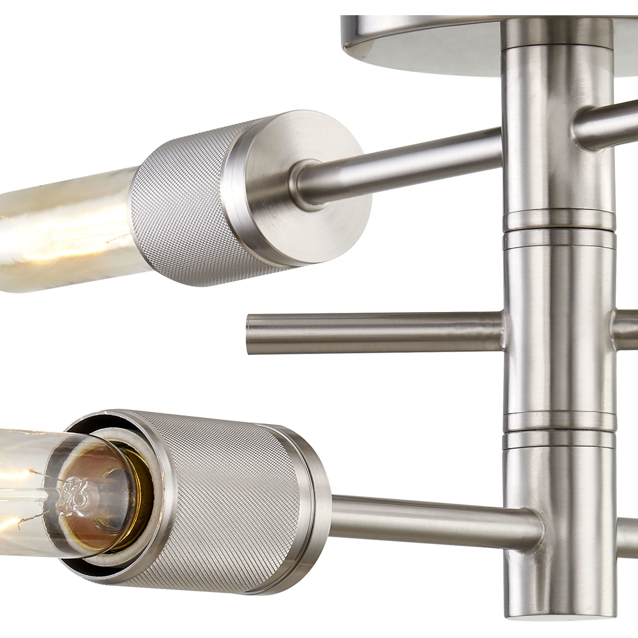 Module 3 Light 15 inch Satin Nickel Semi Flush Mount Ceiling Light