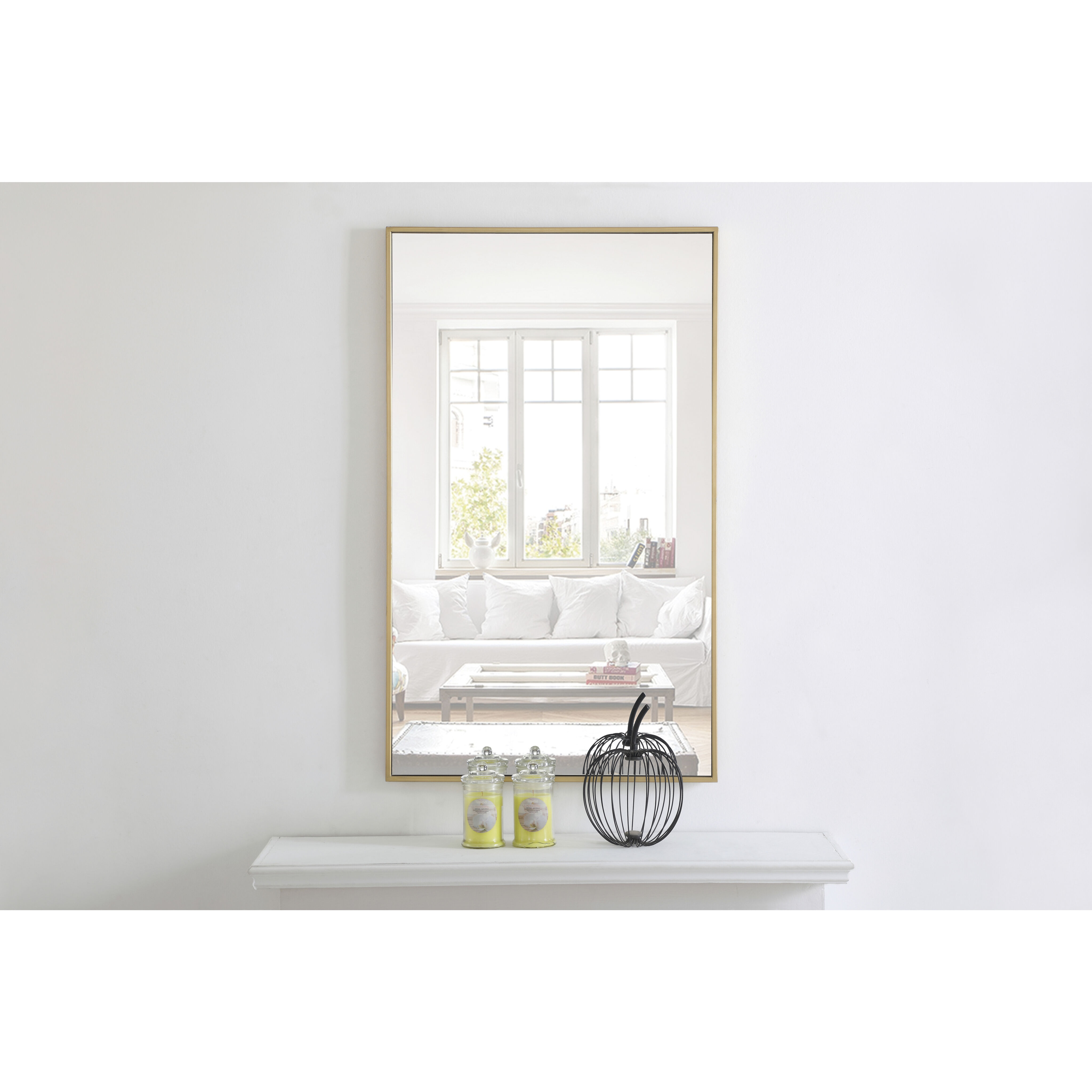 Monet 40 X 24 inch Brass Wall Mirror