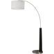 Taper 92 inch 9 watt Black and Satin Nickel Arc Floor Lamp Portable Light