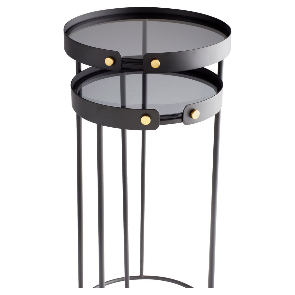 Bow Tie 12 inch Graphite Tables, Tall, Set of 2