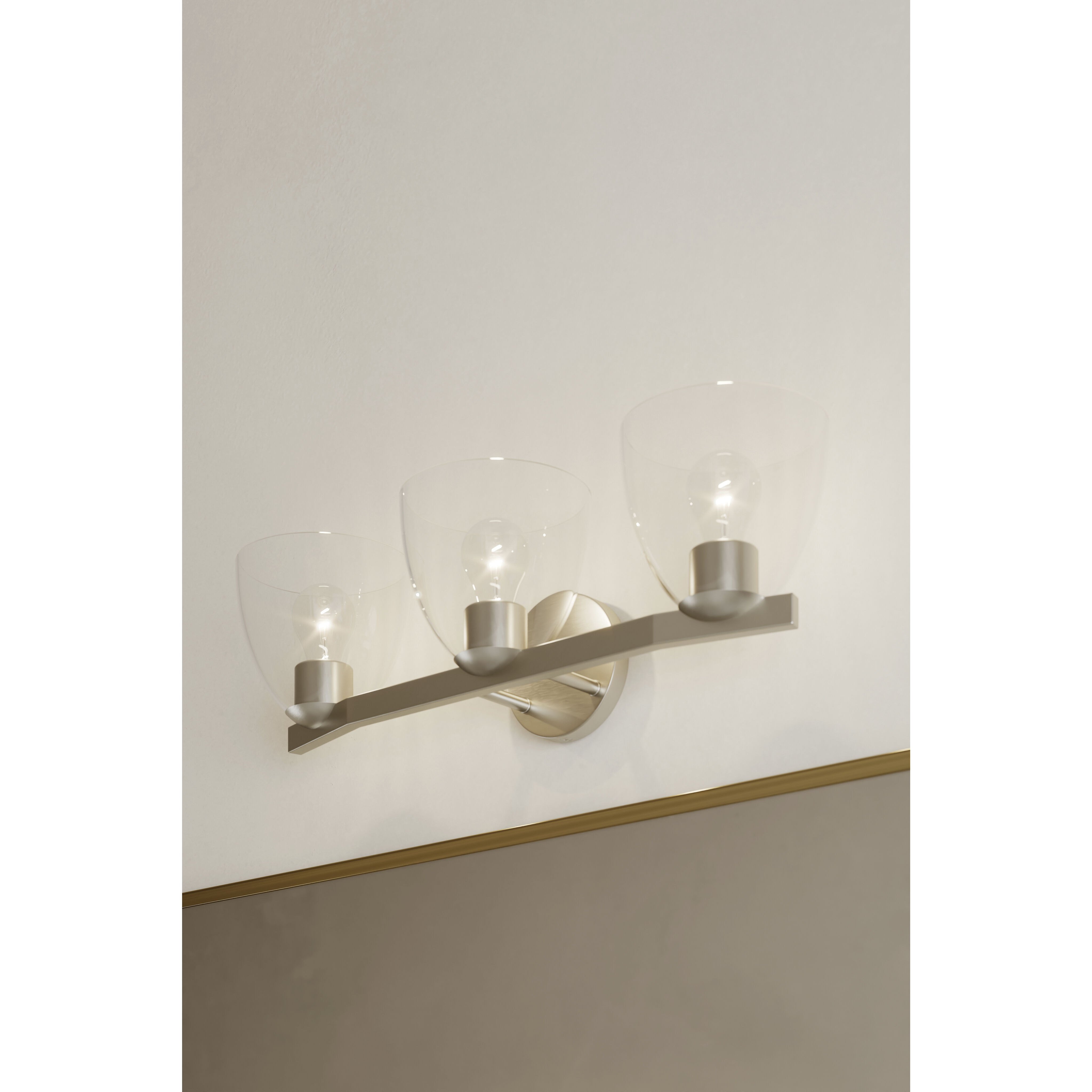 Noellea 3 Light 23.5 inch Brushed Nickel Vanity Wall Light