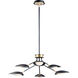Scan LED 35 inch Black/Satin Brass Multi-Light Pendant Ceiling Light