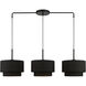 Sentosa 3 Light 49 inch Black Linear Chandelier Ceiling Light, Large