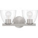 Noellea 2 Light 15.25 inch Brushed Nickel Vanity Wall Light