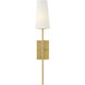 Saunders 1 Light 6.5 inch Lacquered Brass Bath Sconce Wall Light