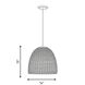 Bohemian 1 Light 14 inch Natural Wicker Pendant Ceiling Light