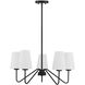 Mid-Century 5 Light 25.75 inch Matte Black Chandelier Ceiling Light
