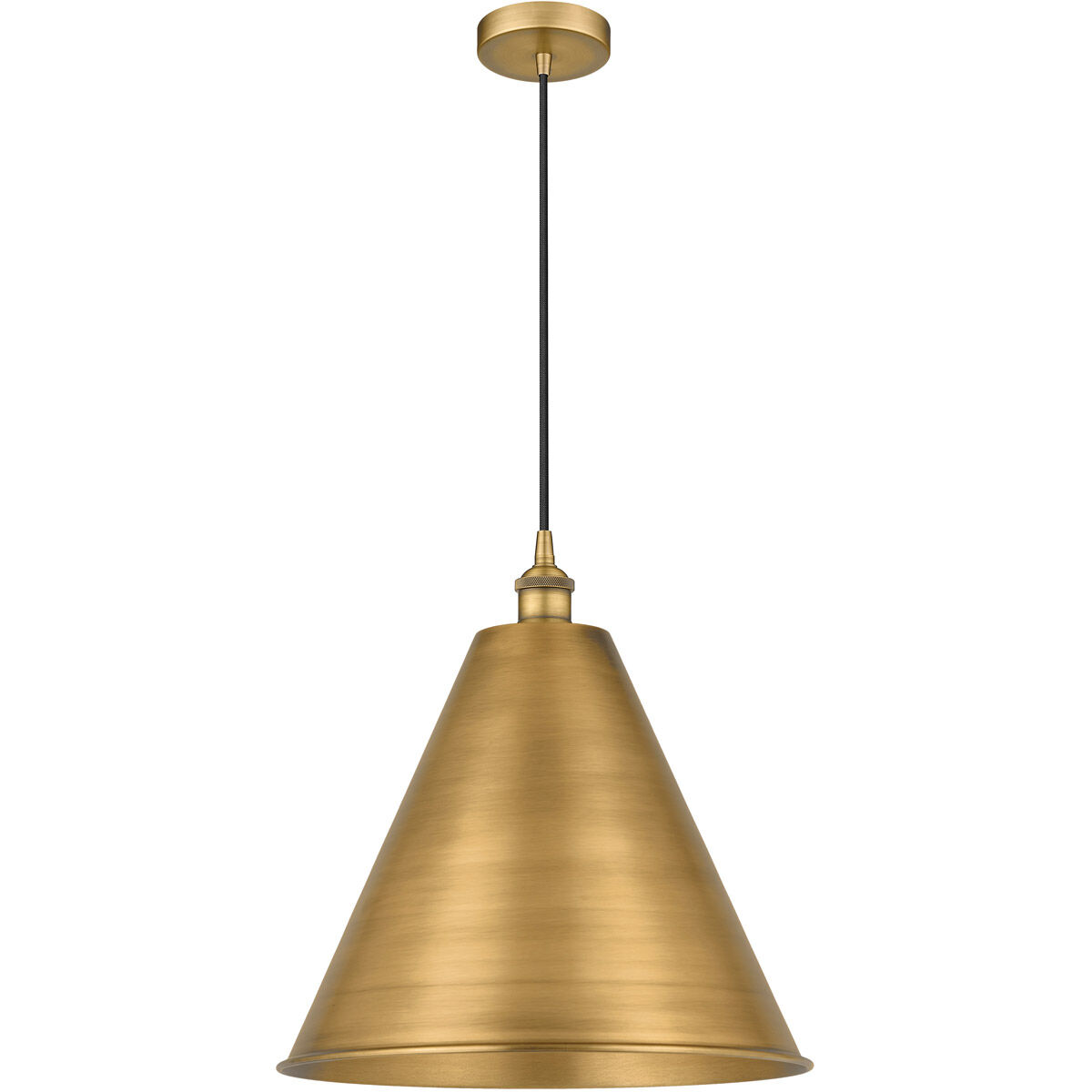 Edison Cone LED 16 inch Brushed Brass Mini Pendant Ceiling Light