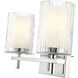 Grayson 2 Light 16 inch Chrome Vanity Wall Light