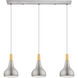 Sabinar 3 Light 34.65 inch Brushed Nickel Linear Pendant Ceiling Light