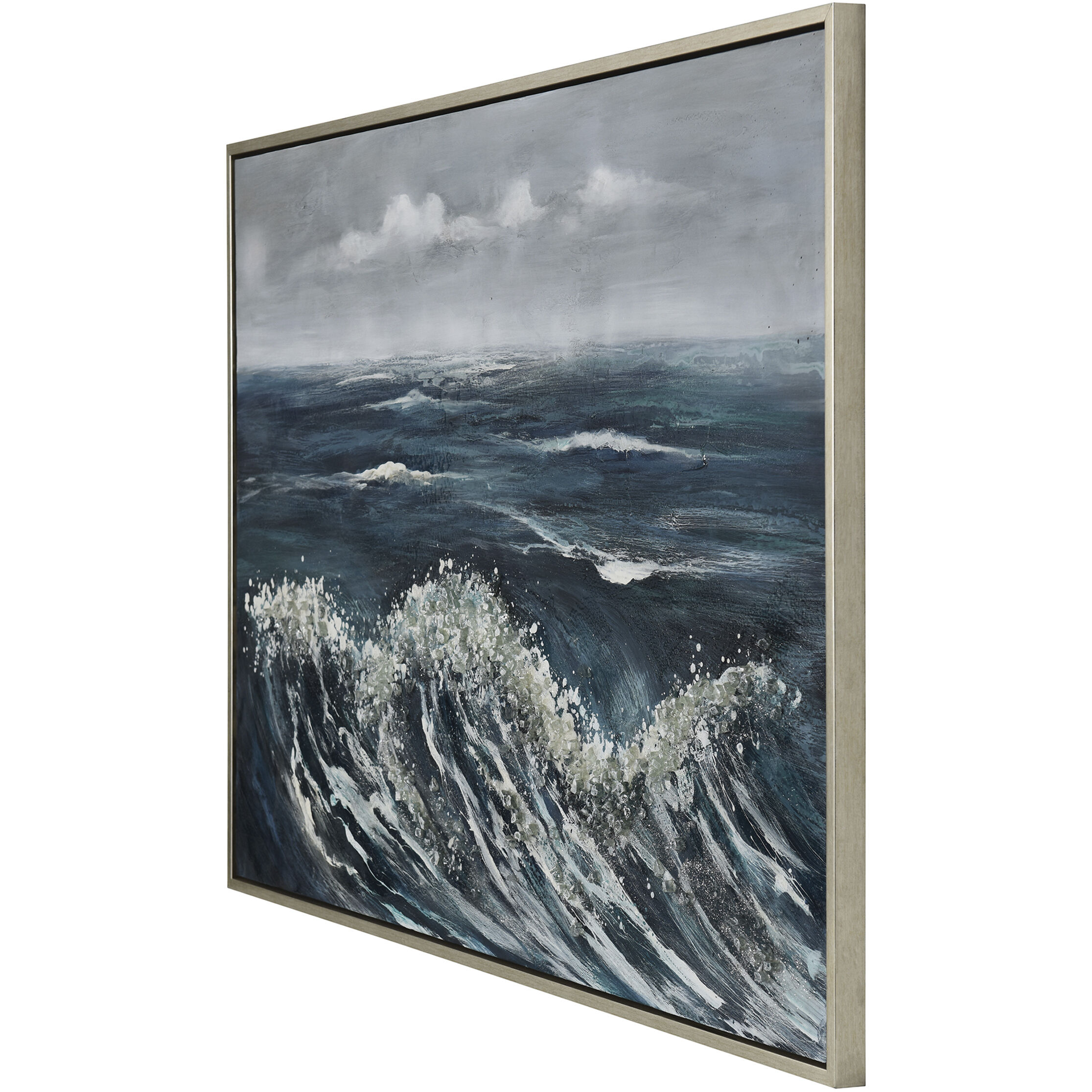 Crashing Blue and White Wall Art