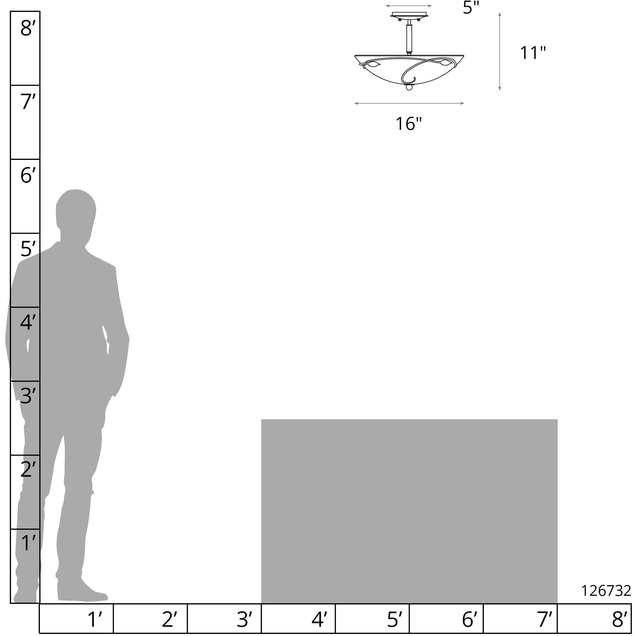 Forged Leaves 3 Light 16 inch Modern Brass Semi-Flush Ceiling Light in Sand, Large