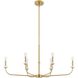 Leah 6 Light 18 inch Brushed Gold and White Chandelier Ceiling Light