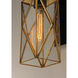 Norfolk 1 Light 13.25 inch Black/Burnished Brass Outdoor Wall Mount