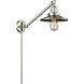 Railroad 21 inch 3.50 watt Satin Nickel Swing Arm Wall Light, Franklin Restoration