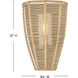 Open Air Luca 1 Light 12 inch Black / Camel Rattan Outdoor Wall Mount Lantern