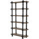 Page 90.5 X 48 X 15 inch Dark Walnut and Black Metal Shelf