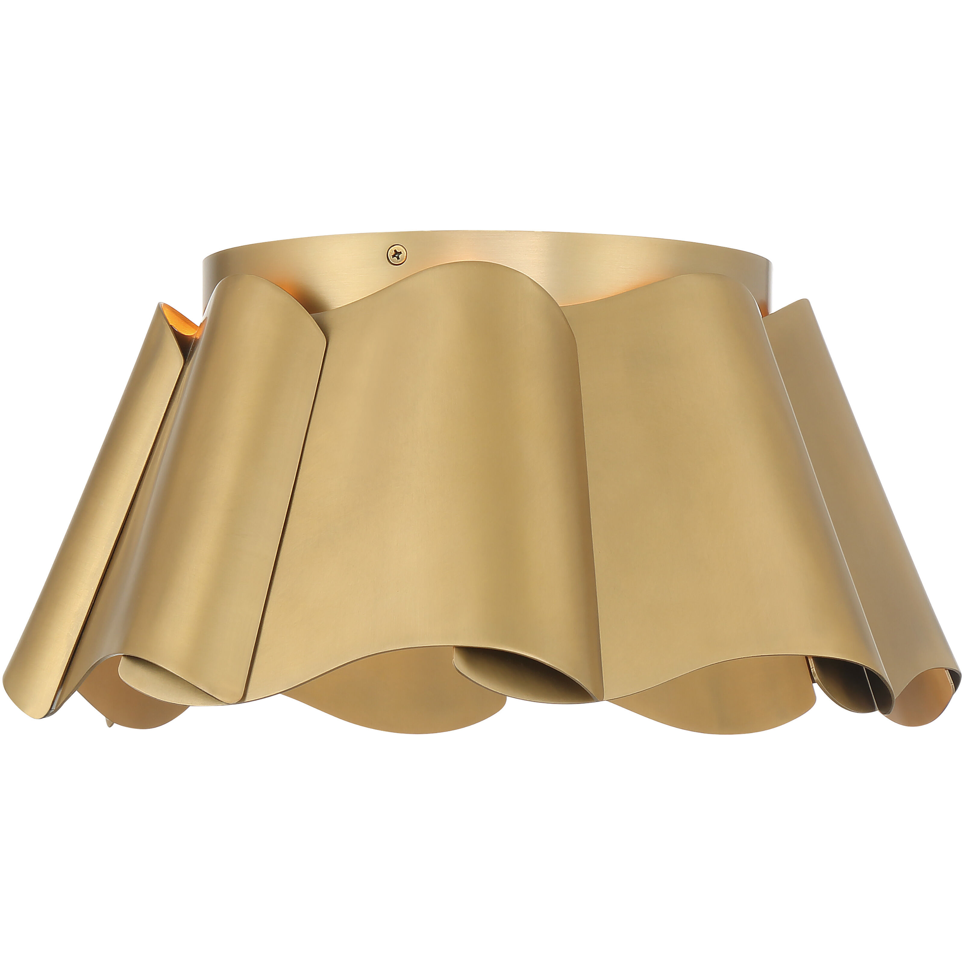 Waveform 3 Light 14 inch Legacy Brass Flush Mount Ceiling Light