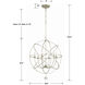 Solaris 6 Light 28.5 inch Olde Silver Chandelier Ceiling Light