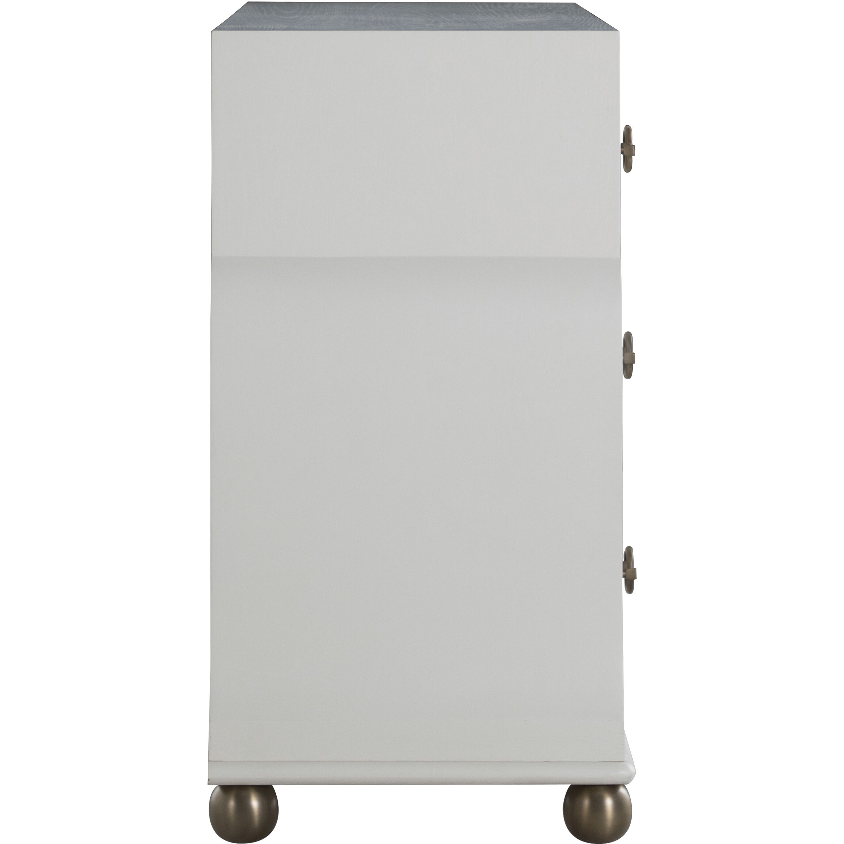 Pearl Ivory White and Satin Brass Chest