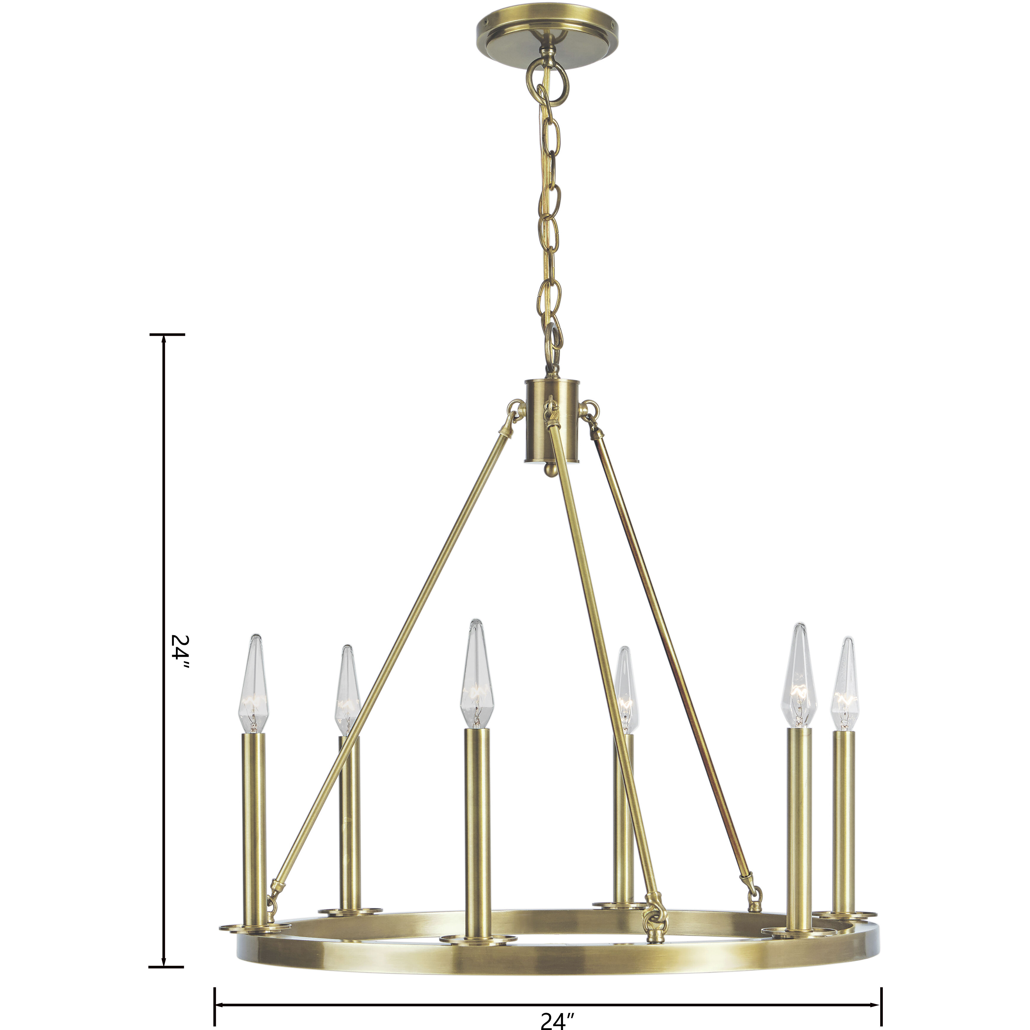 Martin 6 Light 24 inch Bronze Chandelier Ceiling Light