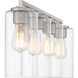 Acacia 4 Light 34 inch Brushed Nickel Bath Light Wall Light