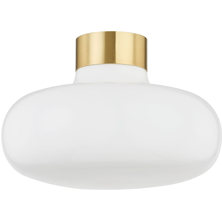 Eliana 1 Light 14.25 inch Aged Brass Flush Mount Ceiling Light