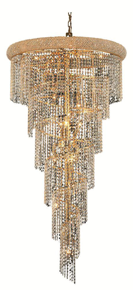 Spiral 22 Light 30 inch Gold Foyer Ceiling Light in Royal Cut
