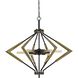 Malounta 6 Light 32 inch Antique Brass and Black Chandelier Ceiling Light