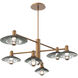 Atmosphere Cirrus LED Novel Brass Mobile Chandelier Ceiling Light in 3000K LED, Smoke Granite