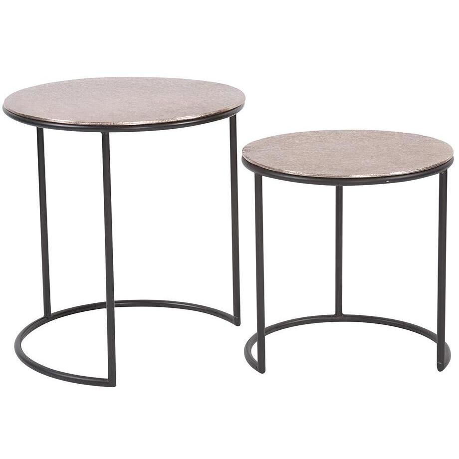 Carter 20.25 X 19 inch Copper/Black Nesting Table Set, Set of 2